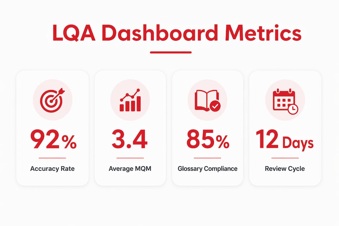 Infographic displaying key LQA metrics on dashboard