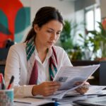 Compliance officer reviewing identity documents
