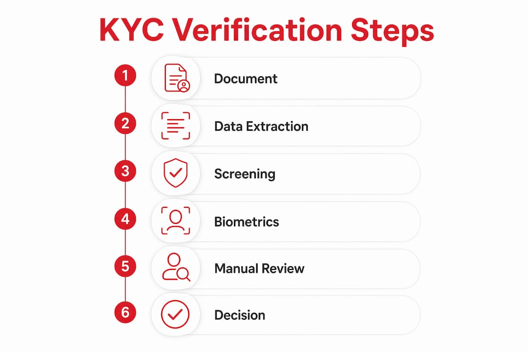 Infographic illustrating KYC verification steps