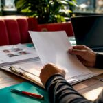 Hands inspecting KYC compliance case file