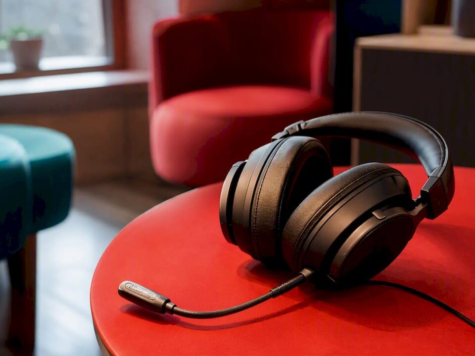 Headset on desk in igaming support center