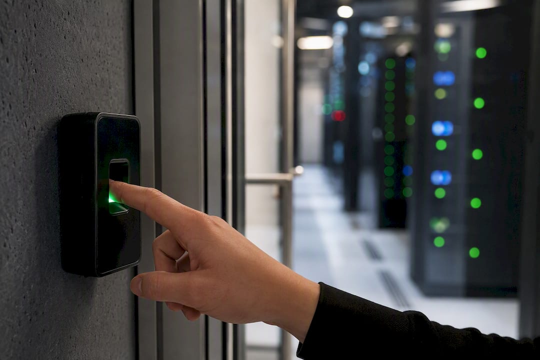 Hand pressing biometric security access control